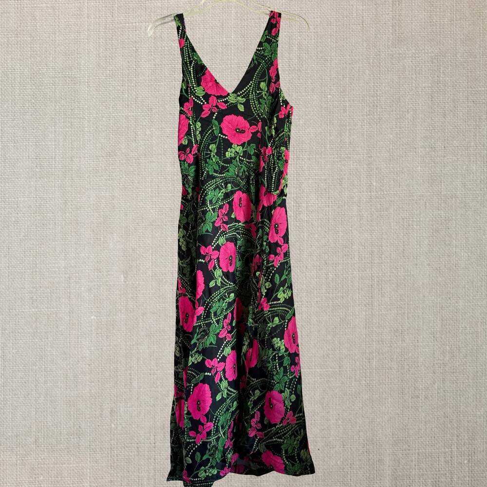 Anthropologie Maeve Hot Pink Floral Maxi Dress Cottagecore Goth Fairy size 4 - Picture 11 of 13